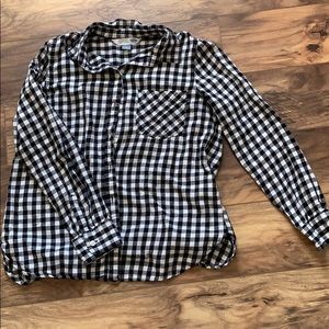 Black and white flannel button up
